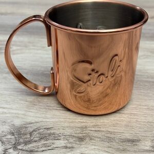 Stoli Logo Copper Plated Stainless Steel Moscow Mule Mug 12oz
